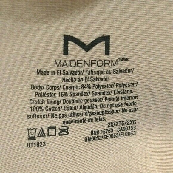 Maidenform Curvy Cooling Shaping Thong Firm Control Beige Plus Size 2X NEW - Picture 7 of 10